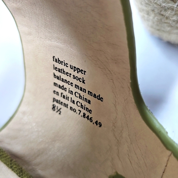 Seychelles Green Fabric Wedge Sandals Size 8.5 - Picture 6 of 8